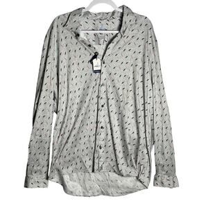 Johnnie-O‎ Ruskin Featherweight Button Up Shirt NWT Men's Sz XXL Feathers Gray